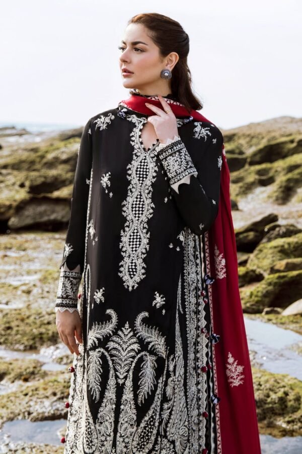 Article#4 3pcs Women's Unstitched Lawn Embroidered suit