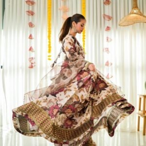 Multicolor printed Maxi suit -  3 Pcs Women's Stitched Set