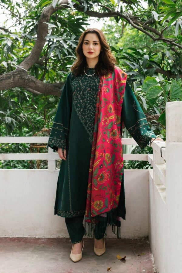 Article#9 3pcs Women's Unstitched Lawn Embroidered suit - Image 3