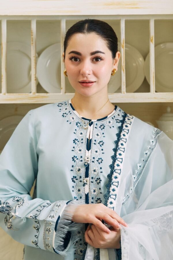 Article#3 3pcs Women's Unstitched Lawn Embroidered suit