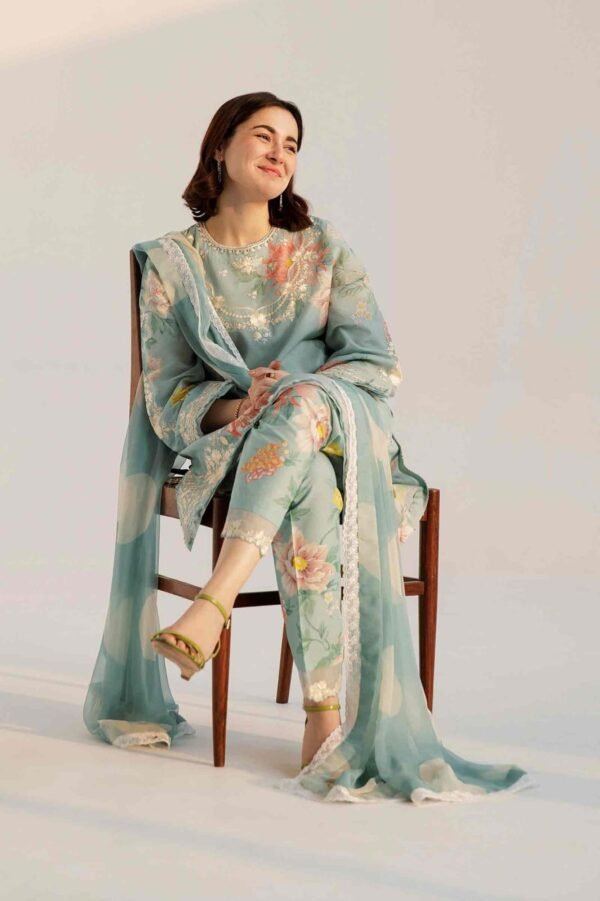 Article#10 3pcs Women's Unstitched Lawn Embroidered suit