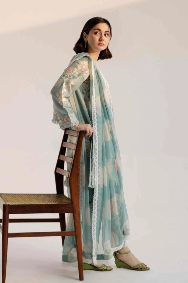 Article#10 3pcs Women's Unstitched Lawn Embroidered suit - Image 2